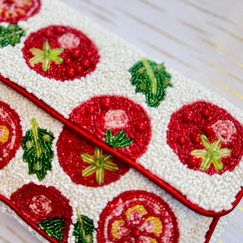 Handmade Beaded Tomato Shoulder Bag | NWT - Picture 8 of 8